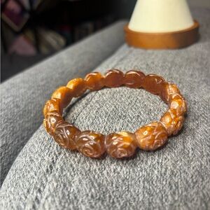 Carved Agate Bangle Bracelet